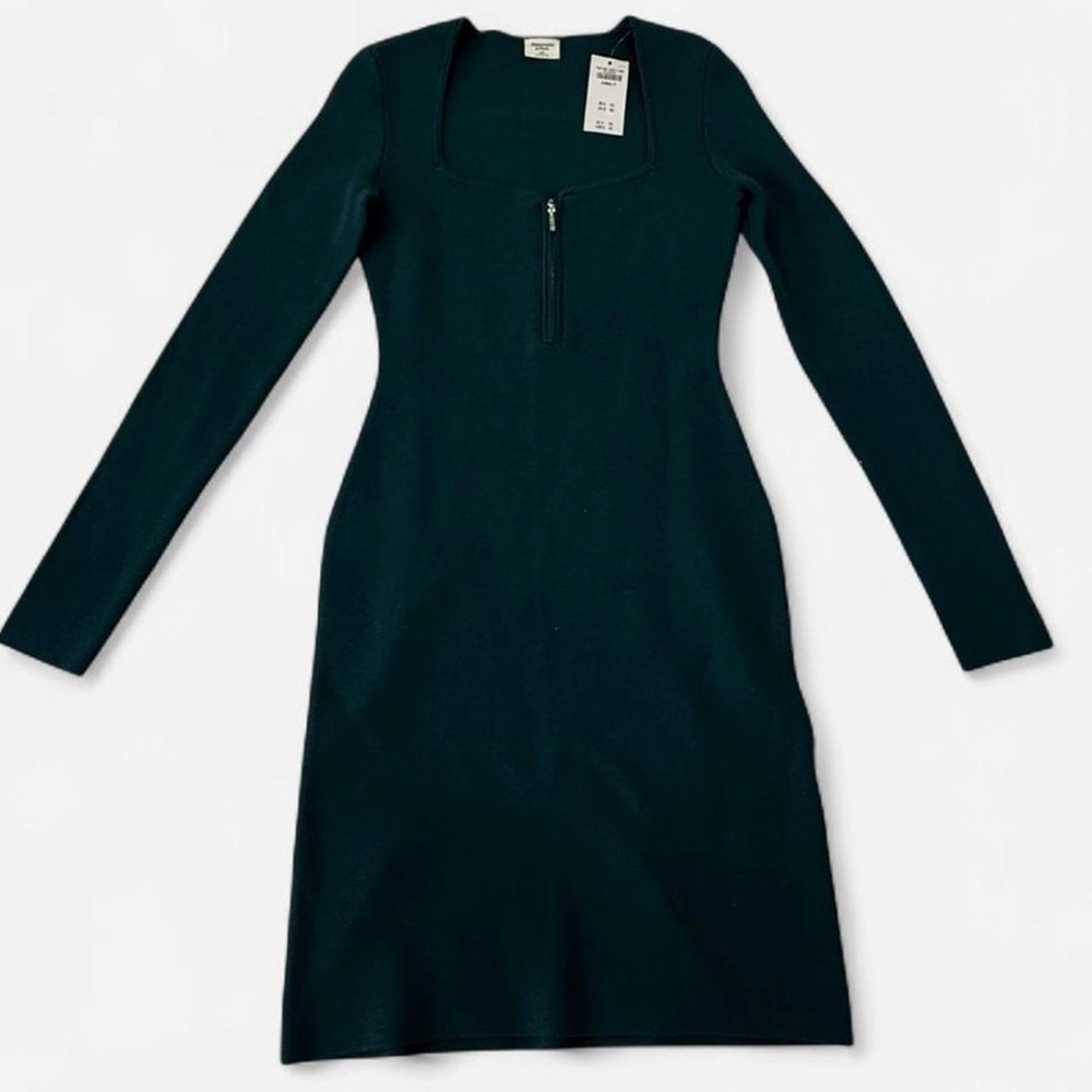 Abercrombie & Fitch Black Sheath Dress Square Neck Long Sleeve